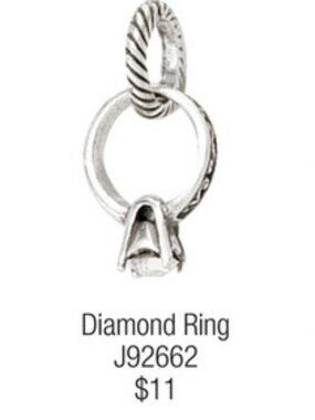Brighton Diamond Ring Charm Silver